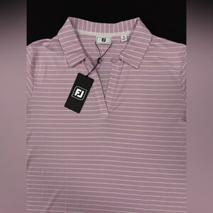 FootJoy - Womens Small - Pink Open Collar Stripe Polo - NEW